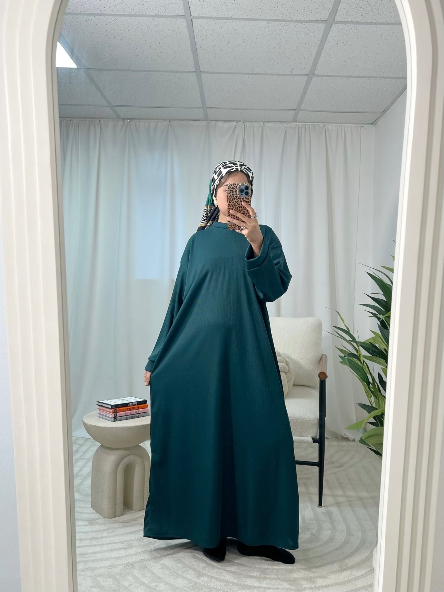 Nara Basic Ribbed Abaya Dress