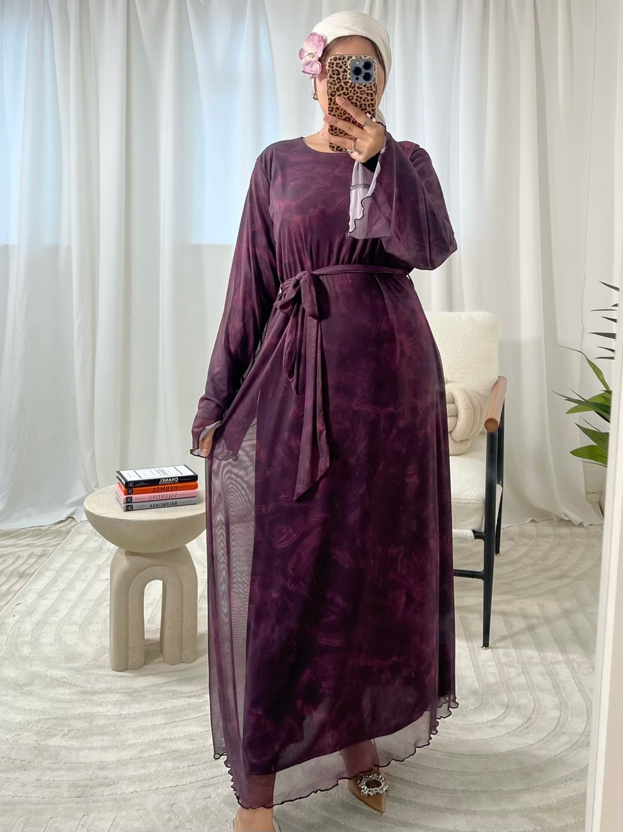 Hibah Printed Mesh Dress