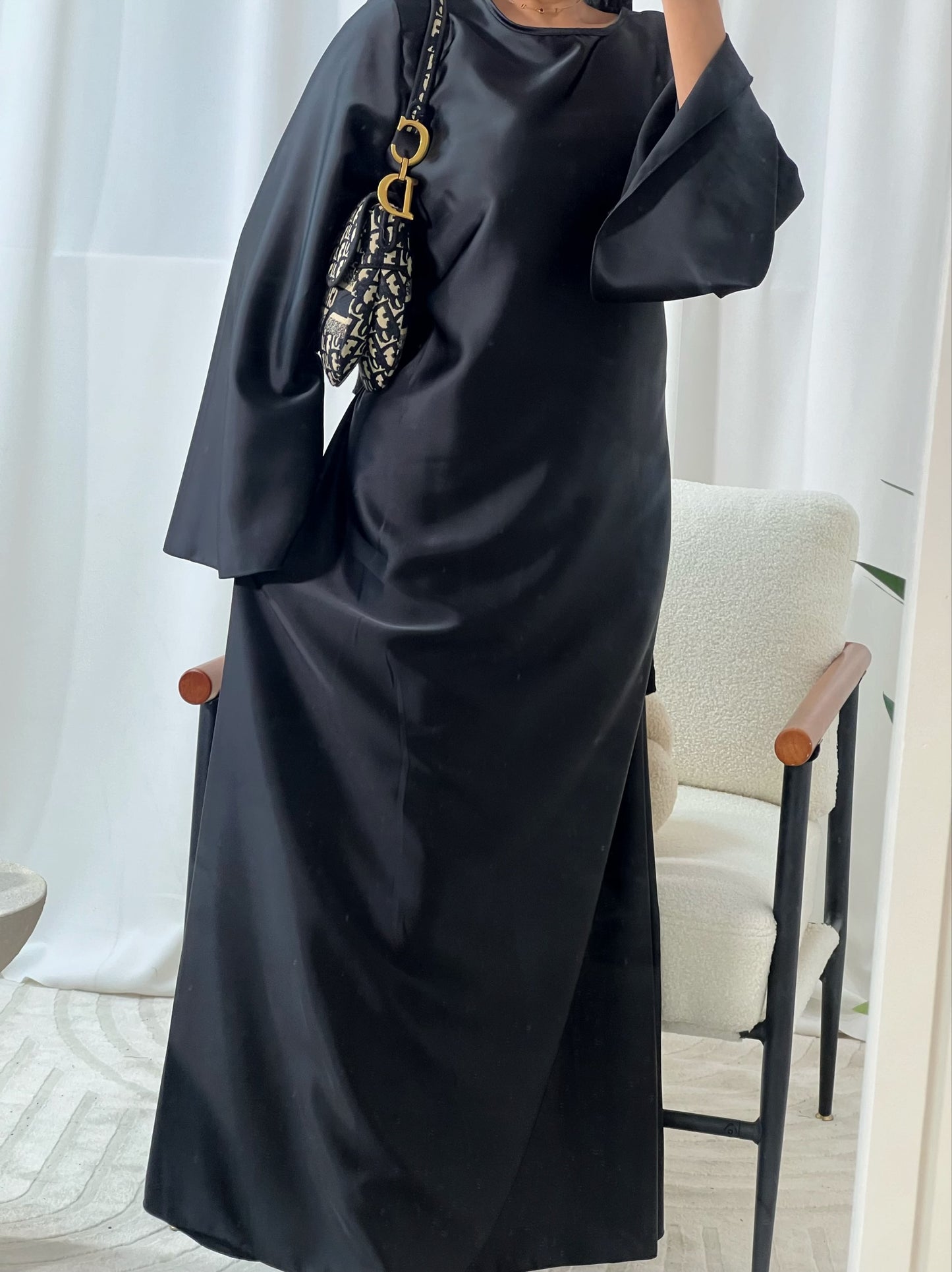 Liana Tie Up Satin Dress