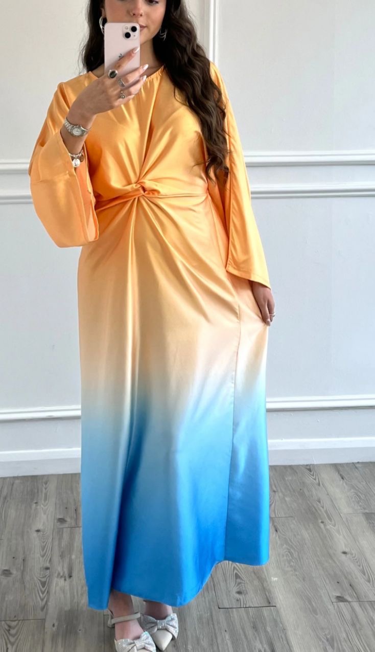 Serene Glow Knot Ombré Dress