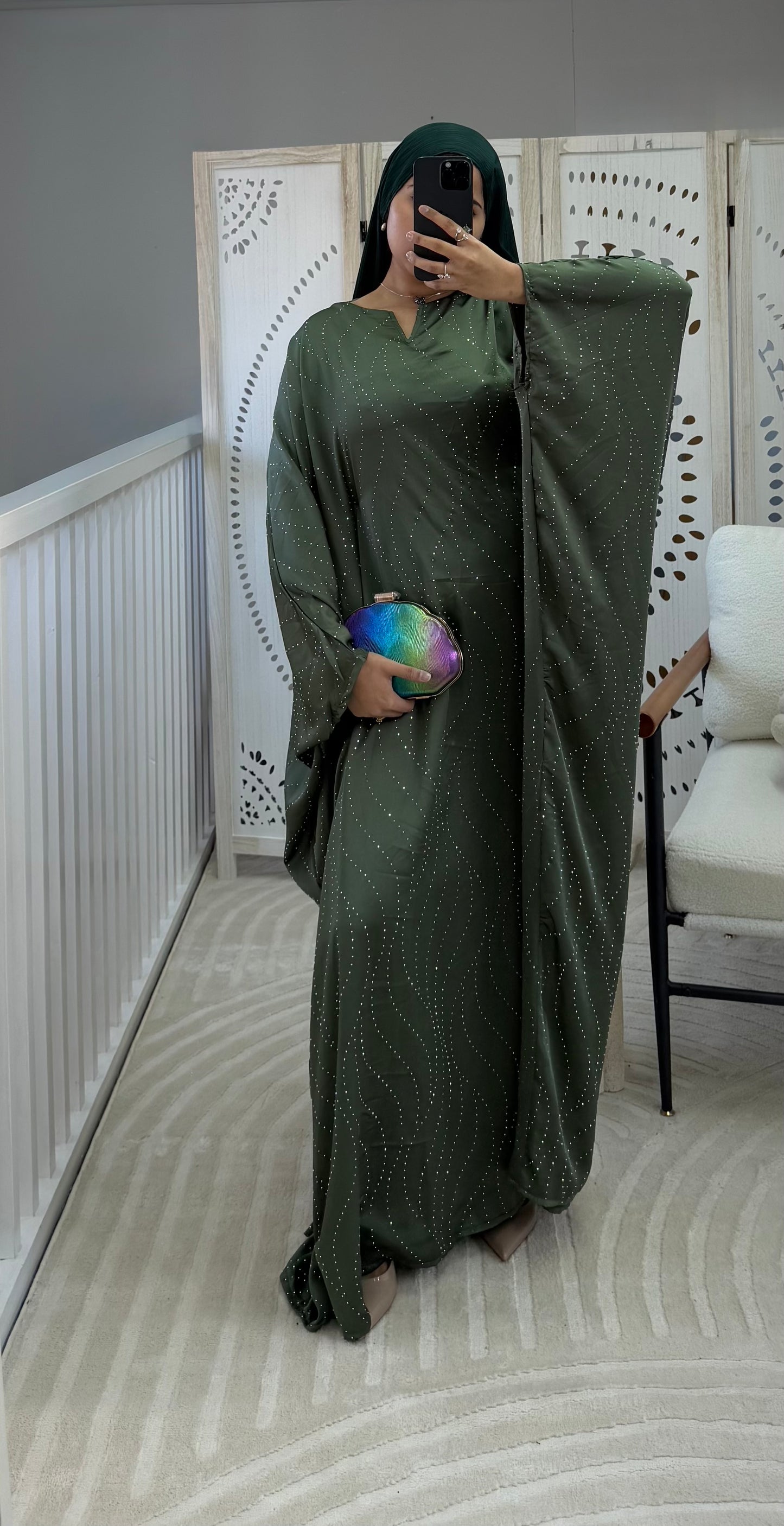 Olive Rhynestone Dress