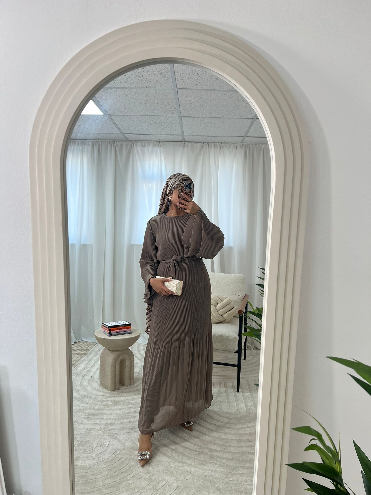Nuha Pleated Ruffle Dress