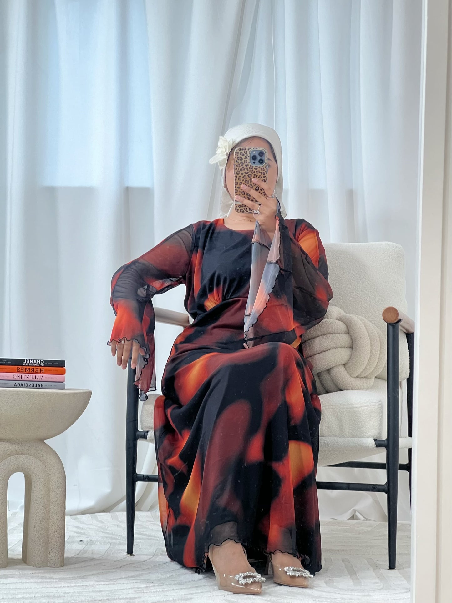 Dina Ombré Printed Mesh Dress