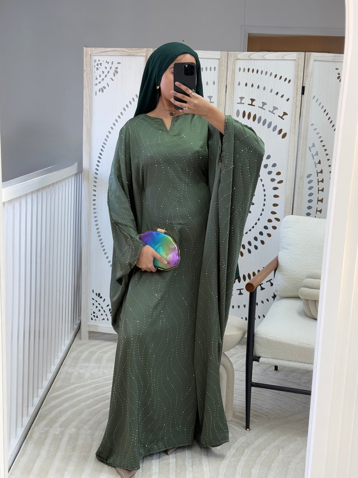 Olive Rhynestone Dress