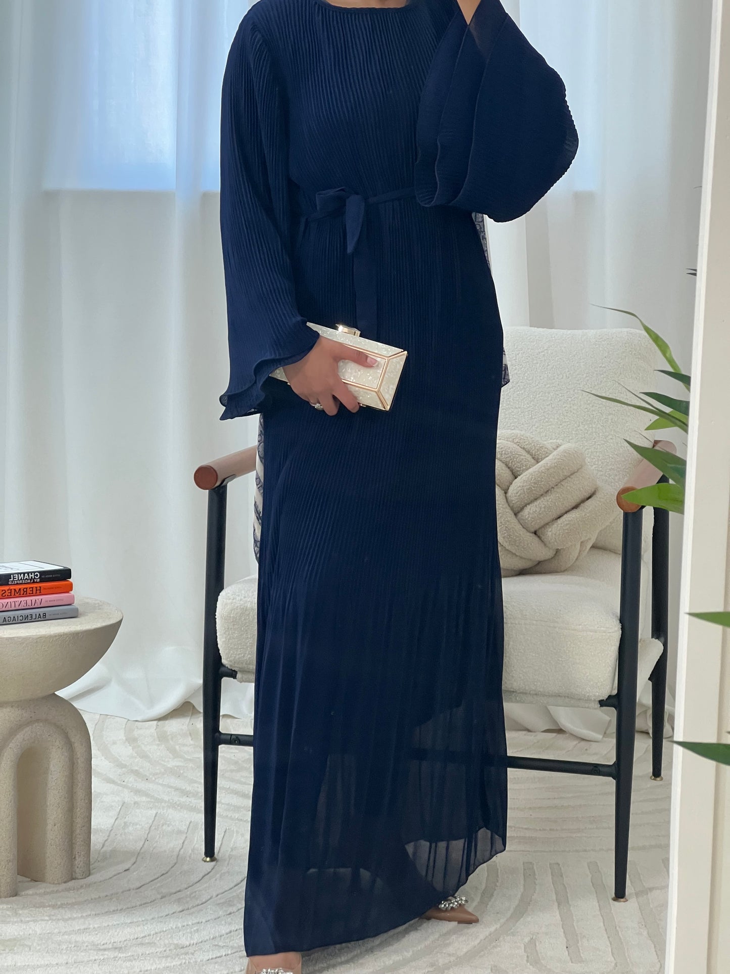 Nuha Pleated Ruffle Dress