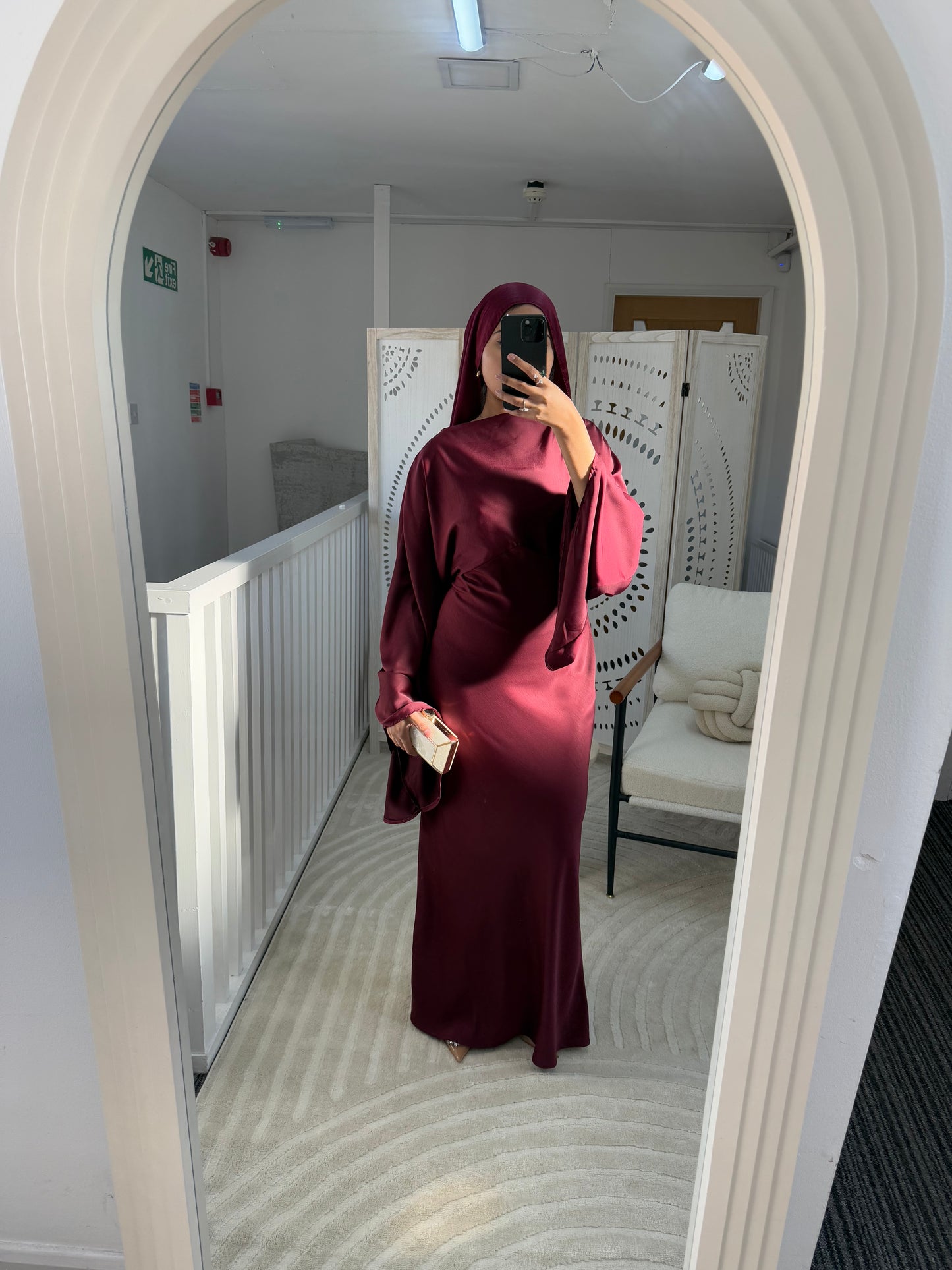 Mulberry Flare Drape Sleeve Detail Abaya