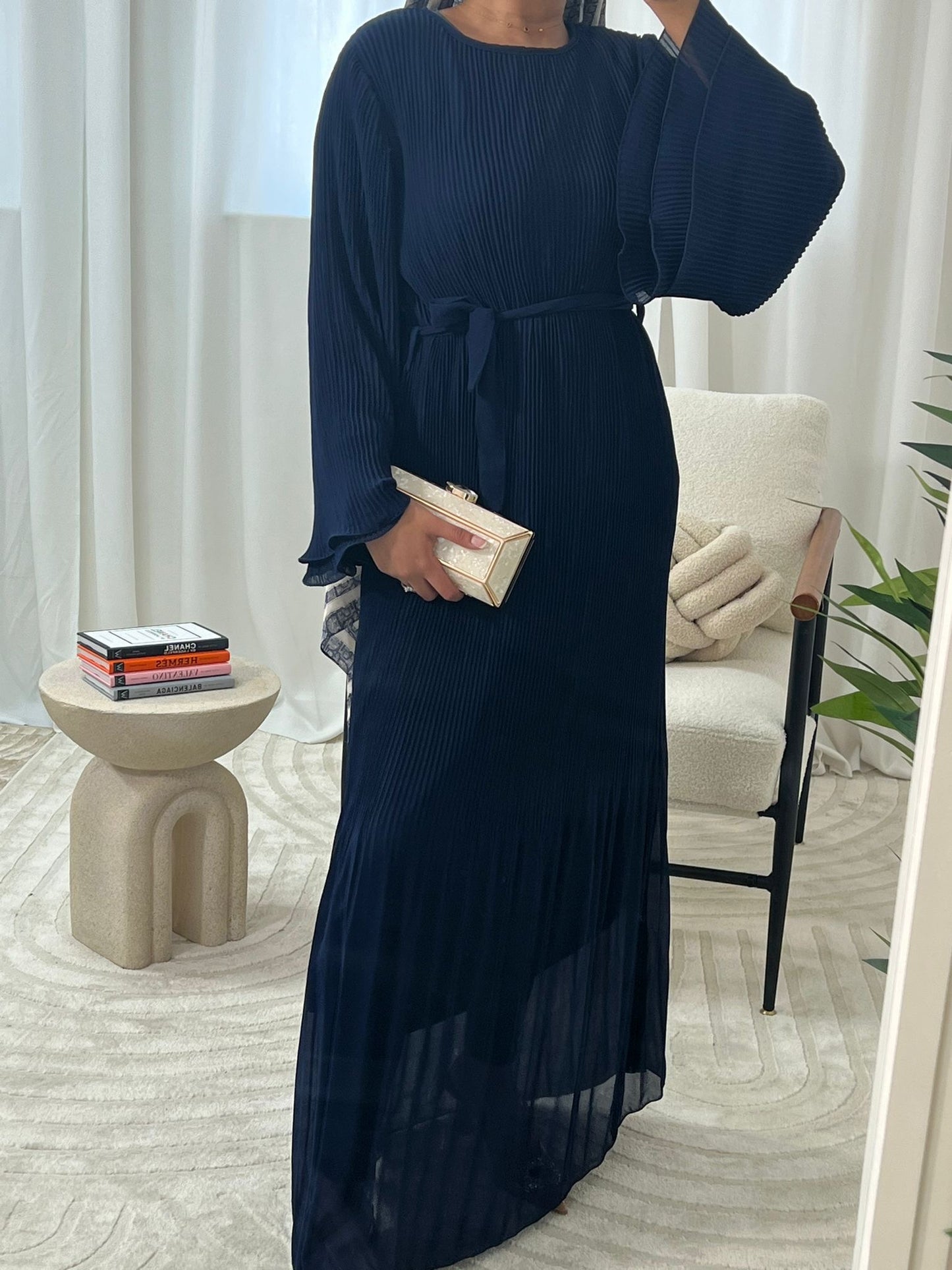 Nuha Pleated Ruffle Dress