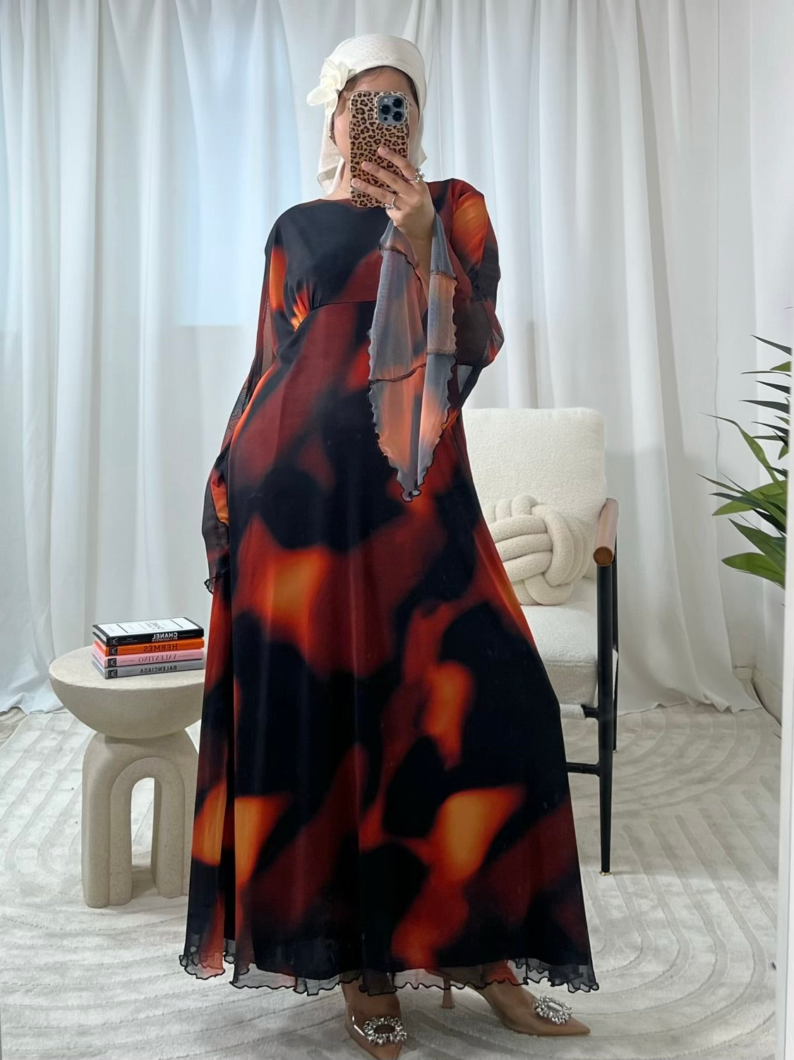 Dina Ombré Printed Mesh Dress