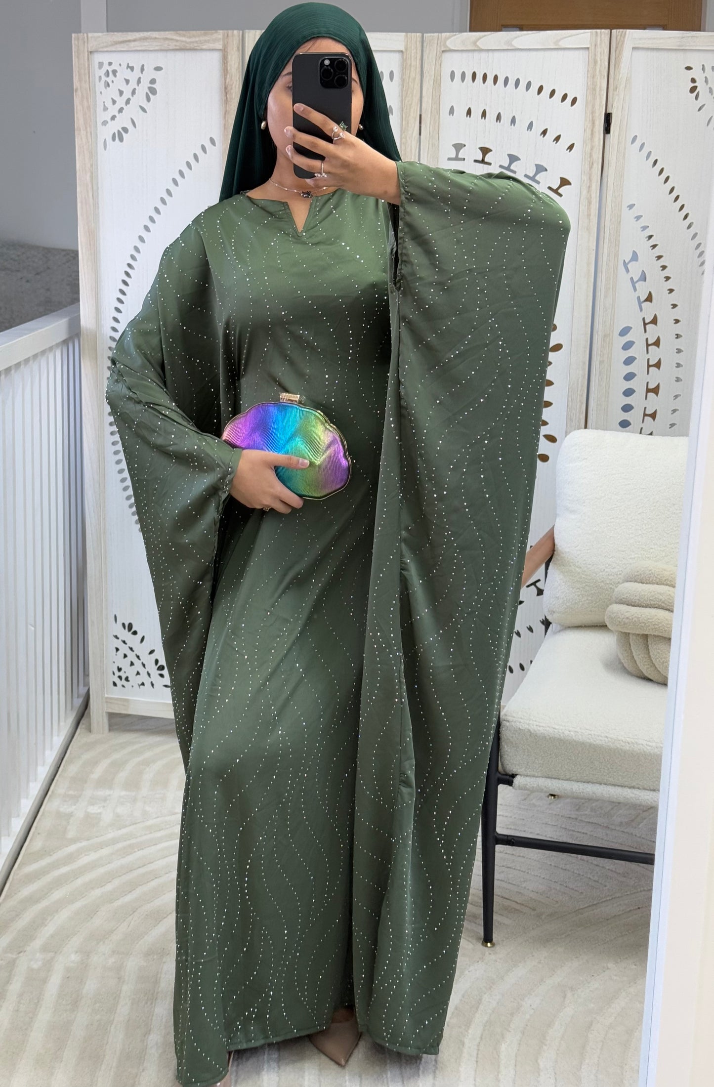 Olive Rhynestone Dress