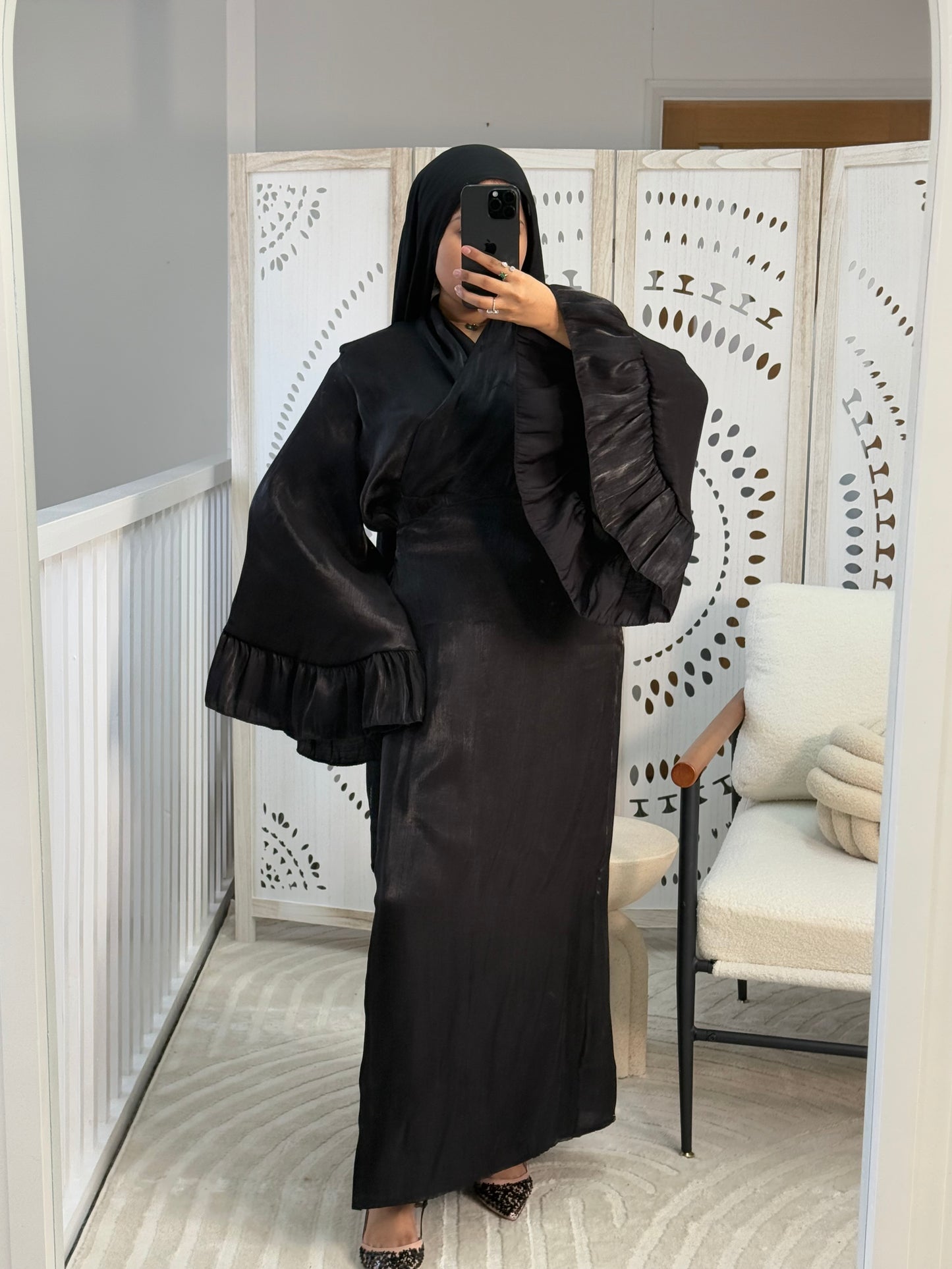 Black Flare Sleeve Abaya