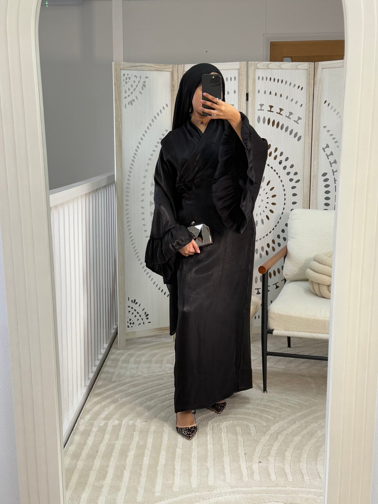 Black Flare Sleeve Abaya