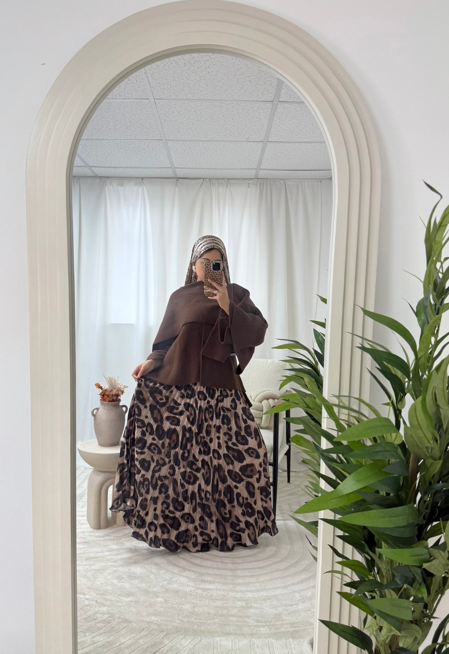 Aimée Knitted Cape Coat with Attached Scarf