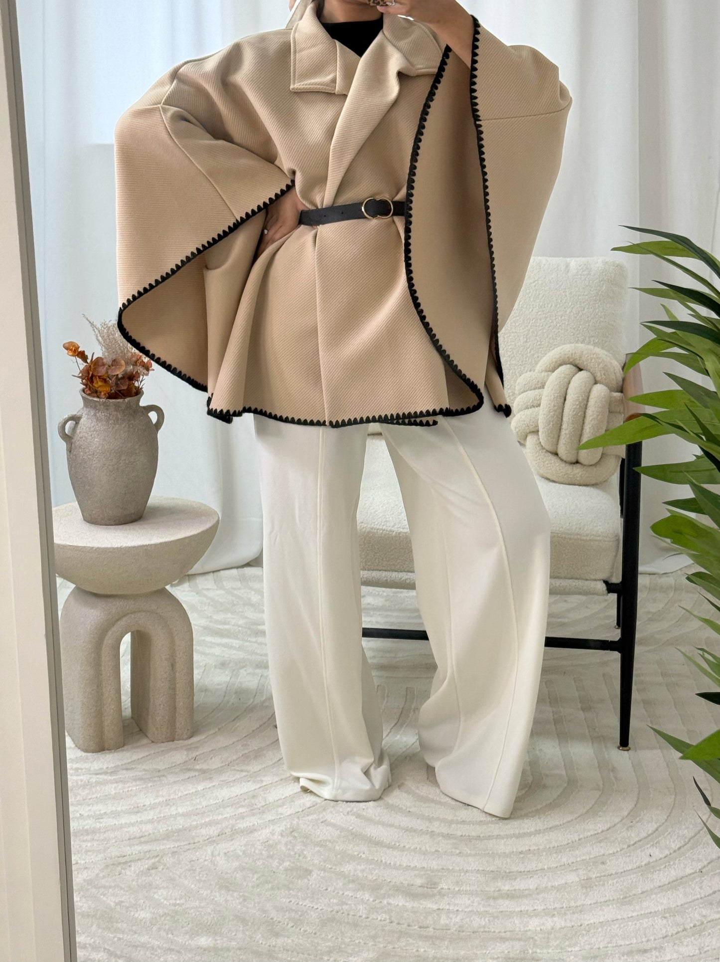 Serena Cape Coat in Camel