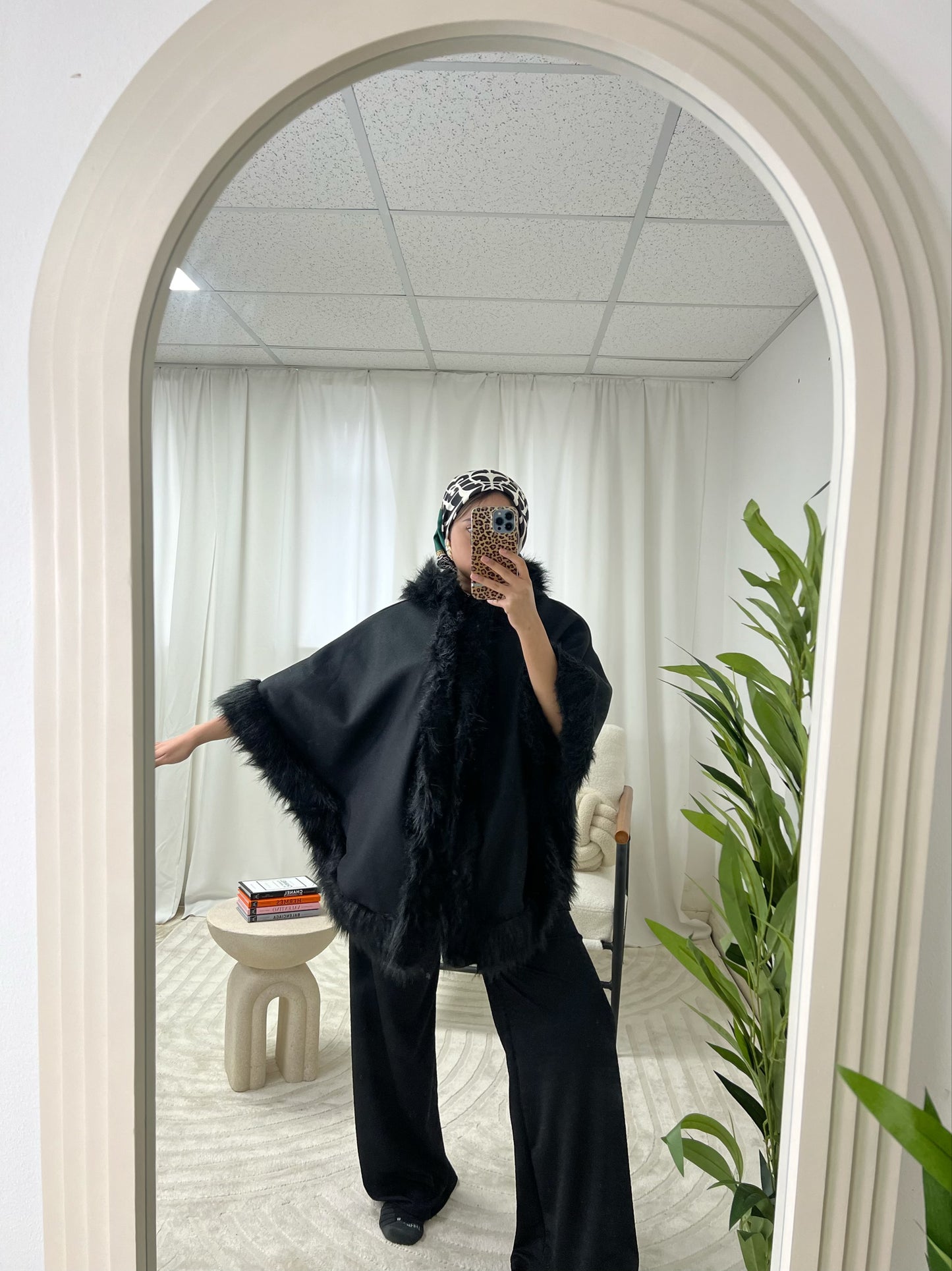 Mila Faux Fur Cape Coat