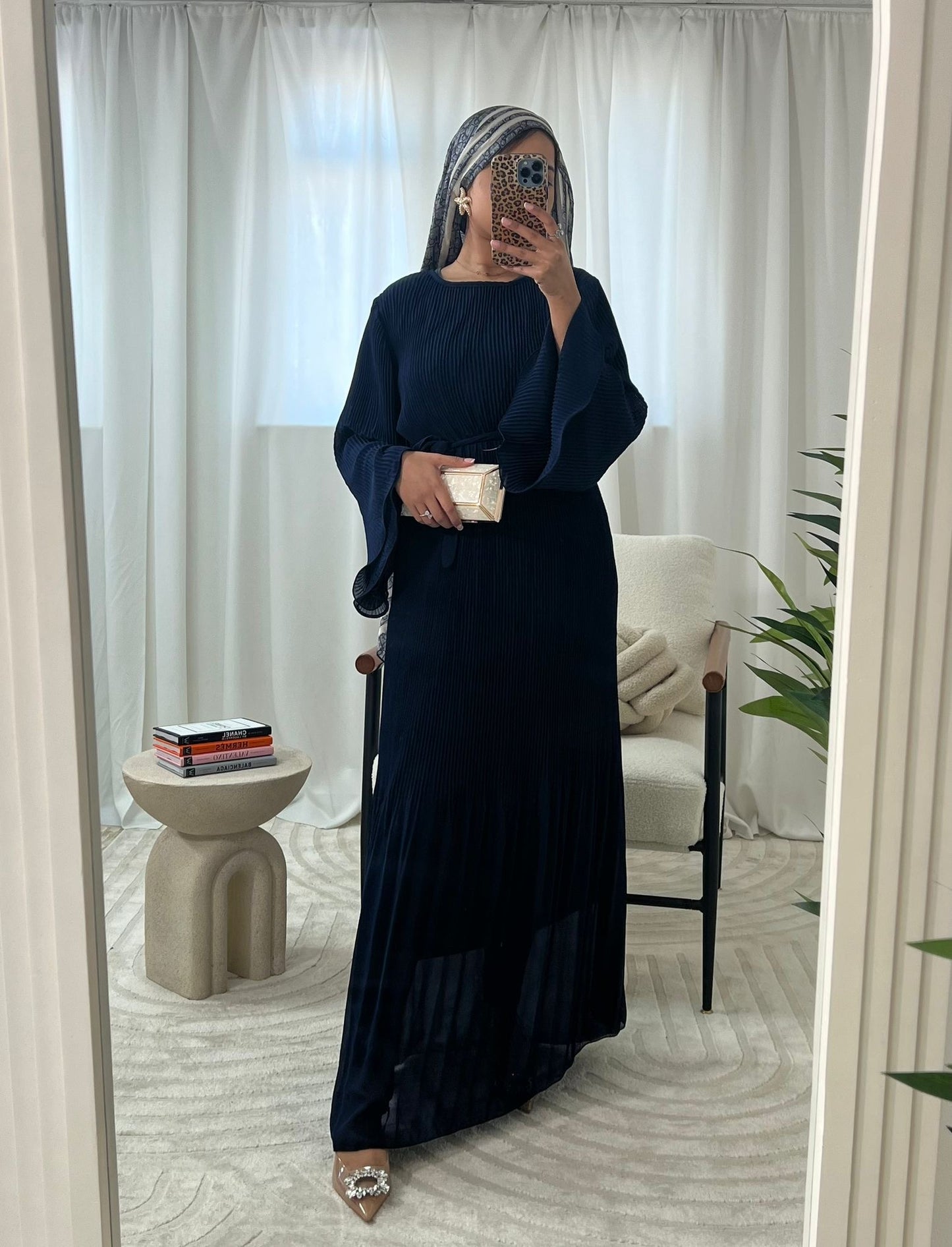 Nuha Pleated Ruffle Dress
