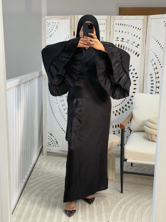 Black Flare Sleeve Abaya