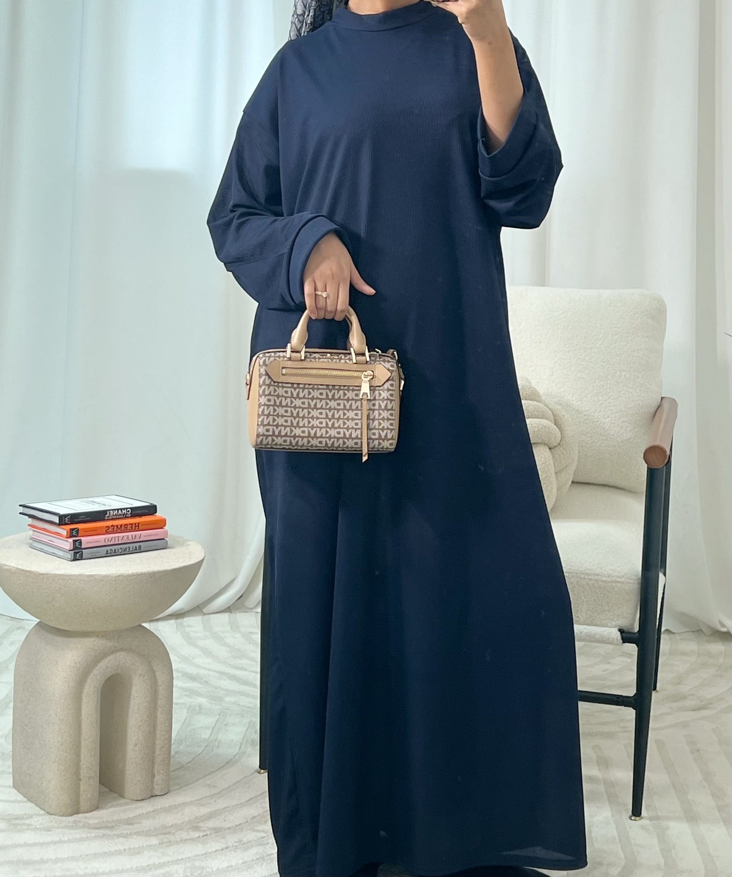 Nara Basic Ribbed Abaya Dress