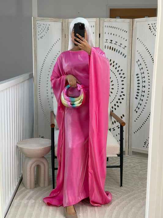 Cotton Candy Shimmer Batwing Abaya
