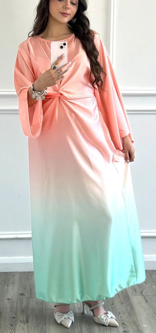 Serene Glow Knot Ombré Dress