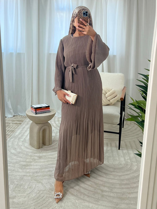 Nuha Pleated Ruffle Dress