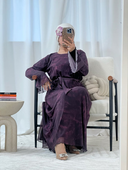 Hibah Printed Mesh Dress