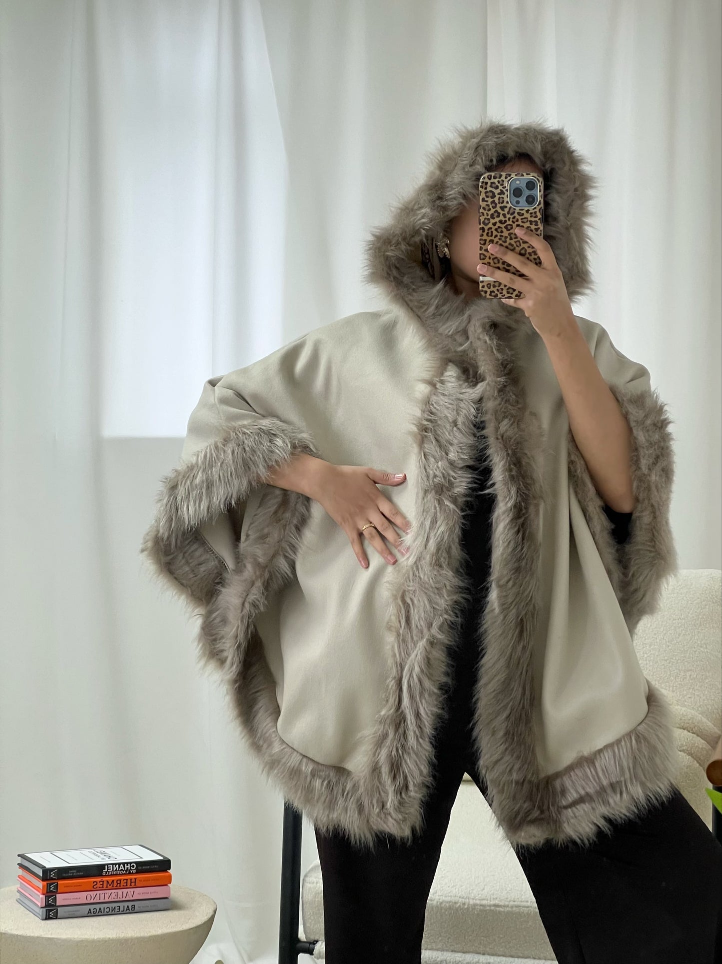 Mila Faux Fur Cape Coat