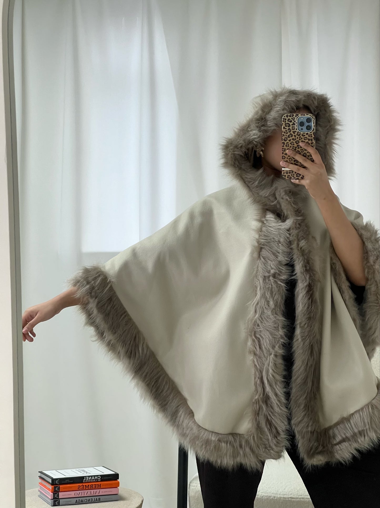 Mila Faux Fur Cape Coat